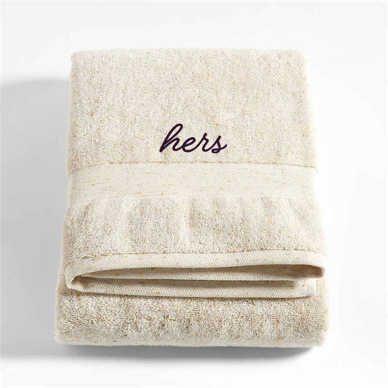 View Personalized Organic Turkish Cotton Grey Fleck Bath Sheet details