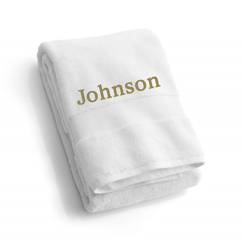 View Personalized Classic Organic Turkish Cotton White Bath Towel details