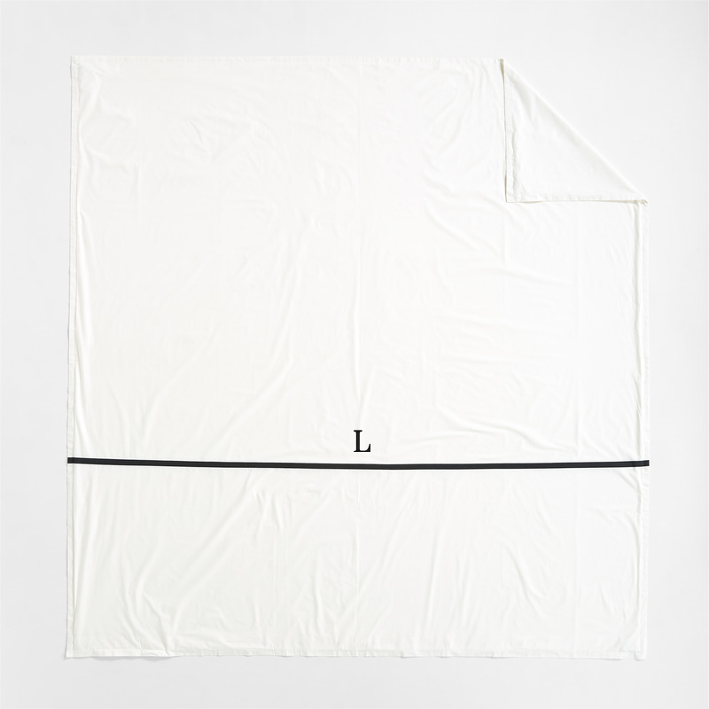 View Personalized Favorite Organic Cotton Percale Tuxedo Stripe Ink Black King Duvet Cover details