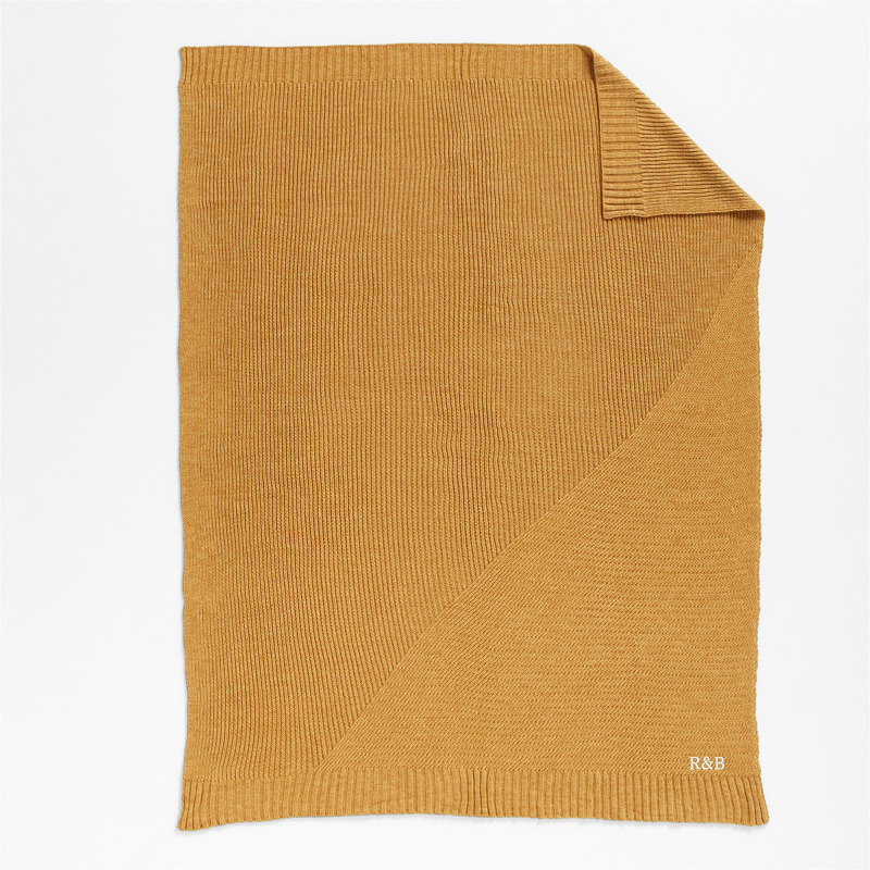 View Personalized Sweater Knit 70"x55" Tupelo Honey Yellow Throw Blanket details