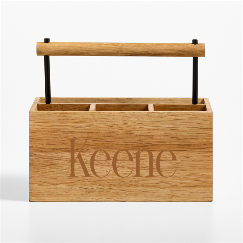 View Personalized Madeira Oak Flatware Caddy details