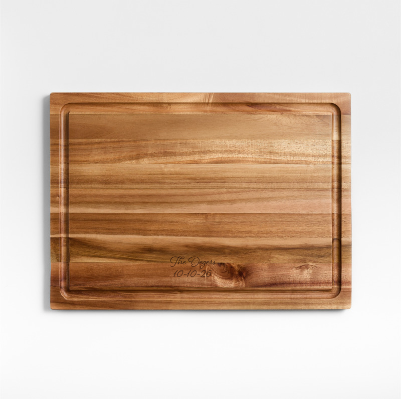 View Personalized Crate & Barrel Acacia Wood Cutting Board 18"x13"x0.75" details