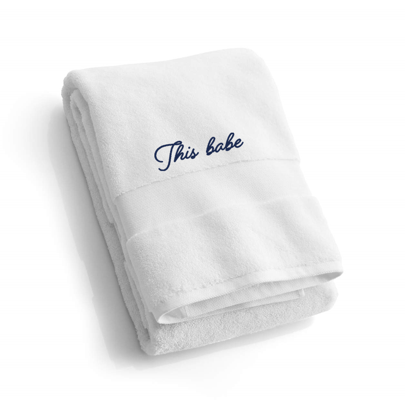 View Personalized Organic Turkish Cotton White Bath Towel details