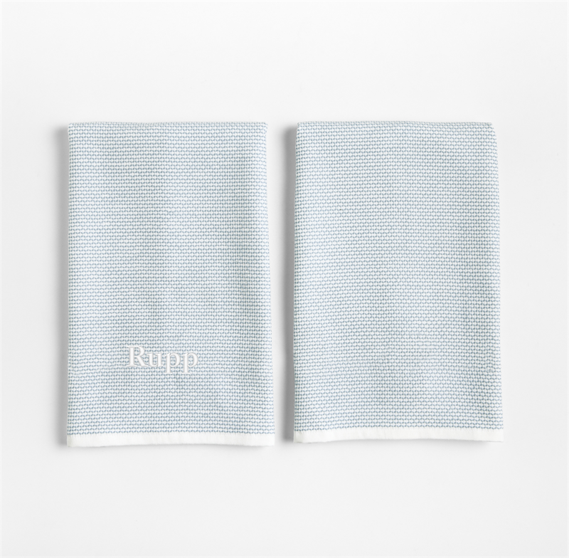 View Personalized Textured Terry Harbor Blue Organic Cotton Kitchen Dish Towels, Set of 2 details
