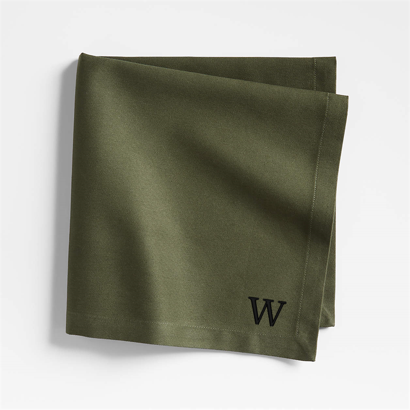 View Personalized Aspen Burnt Green Organic Cotton Napkins, Set of 8 details