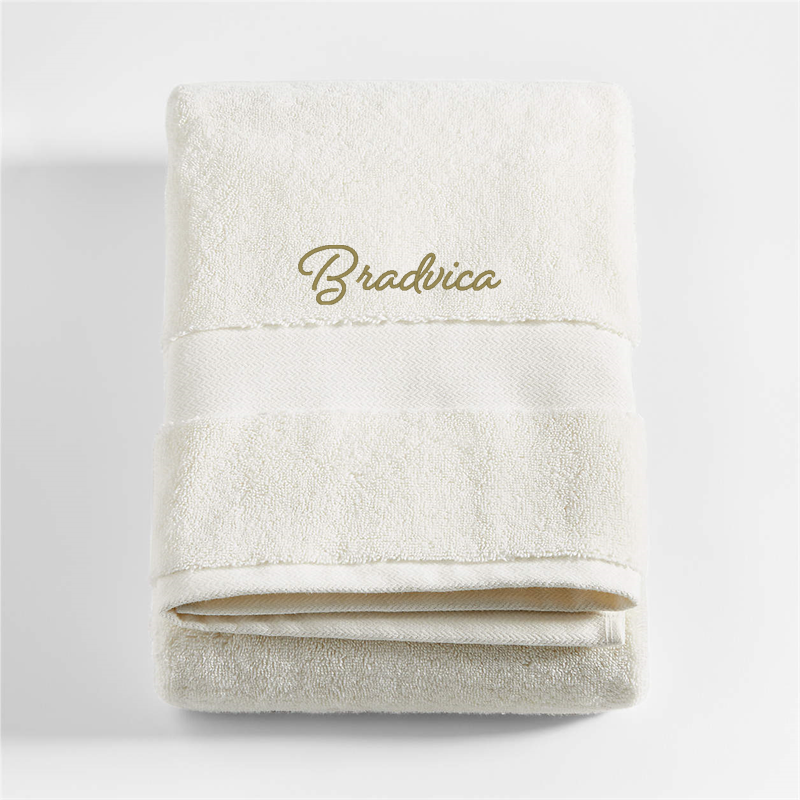 View Personalized Organic Turkish Cotton Ivory Bath Towel details