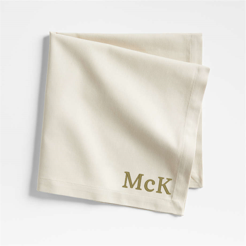 View Personalized Aspen Warm Natural Organic Cotton Napkin, Set of 8 details
