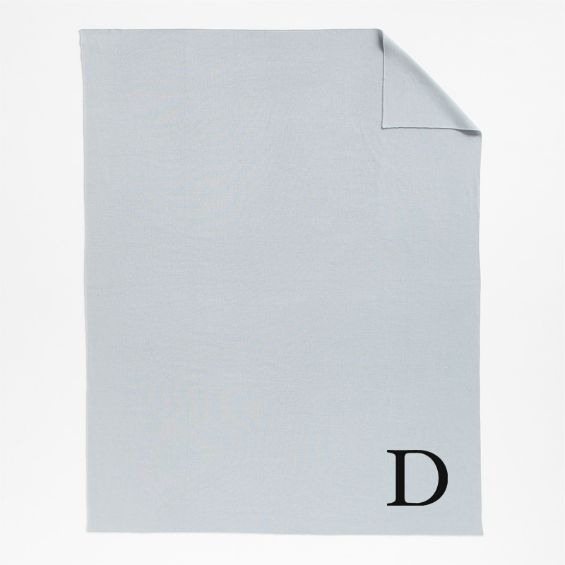 View Personalized Calda Chantilly 70"x55" Mist Blue Throw Blanket details