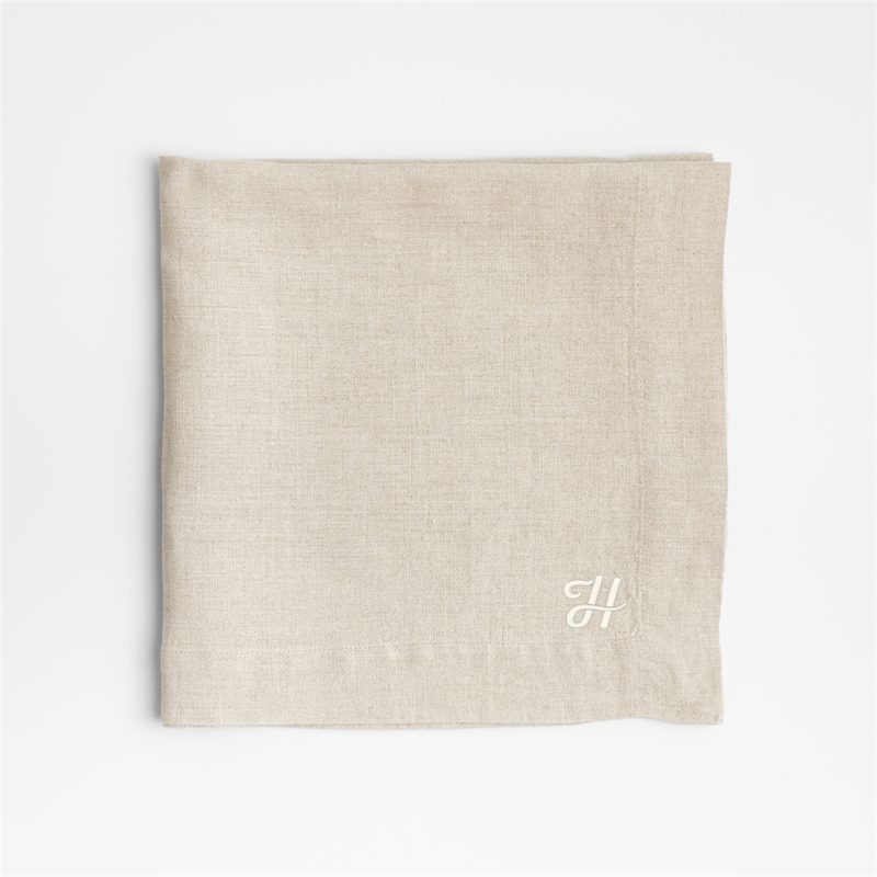 View Personalized Marin Natural European Linen Napkin, Set of 8 details