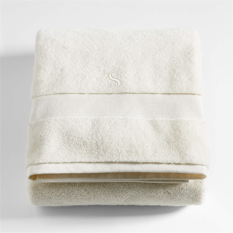 View Personalized Organic Classic Turkish Cotton Ivory Bath Sheet details
