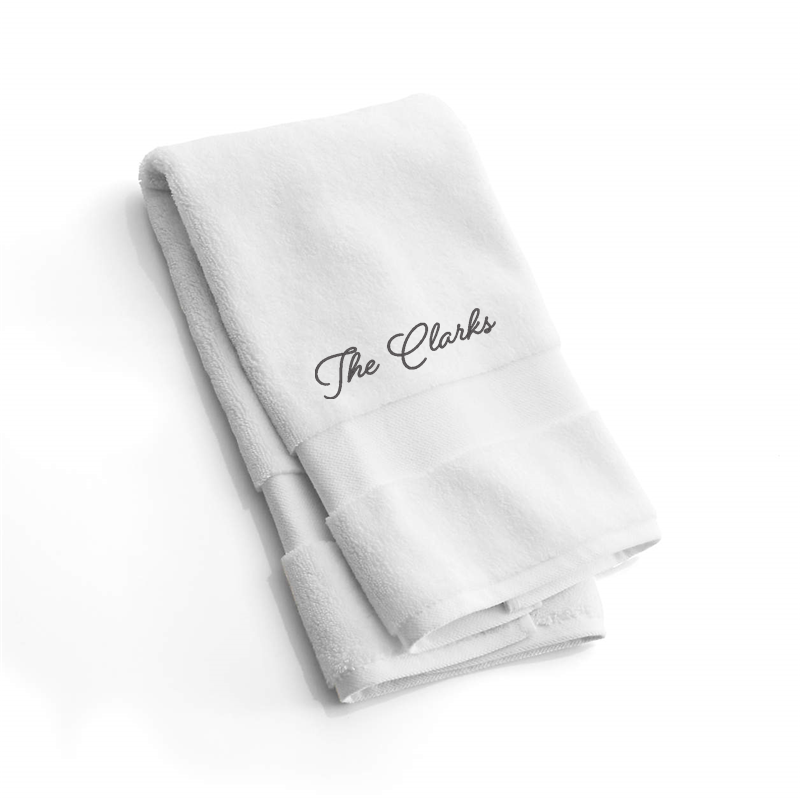 View Personalized Organic Turkish Cotton White Hand Towel details