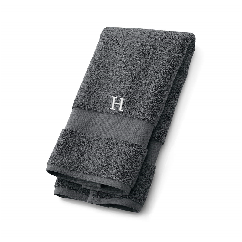 View Personalized Organic Turkish Cotton Slate Hand Towel details