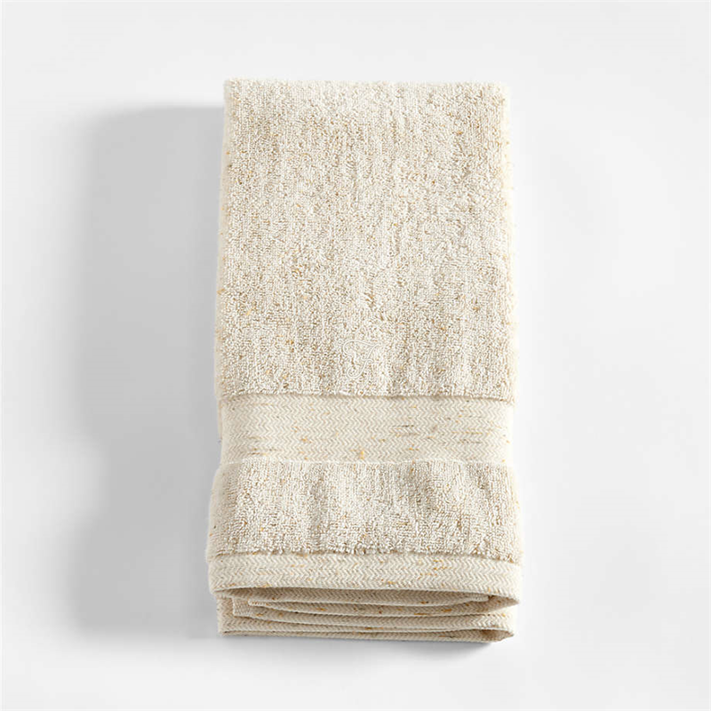 View Personalized Organic Turkish Cotton Natural Beige Fleck Hand Towel details
