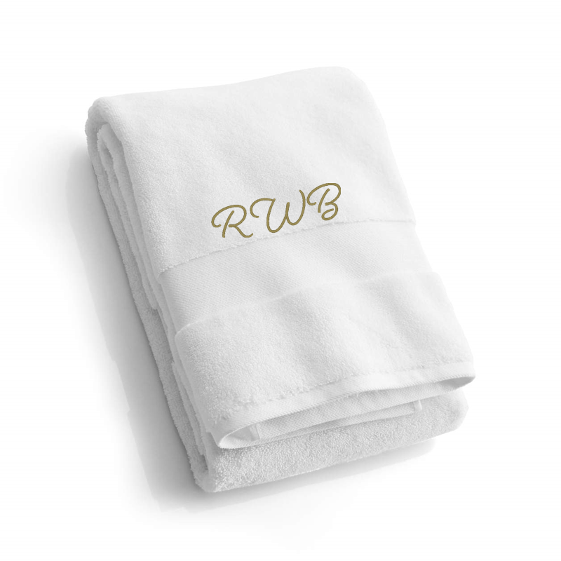 View Personalized Organic Turkish Cotton White Bath Towel details