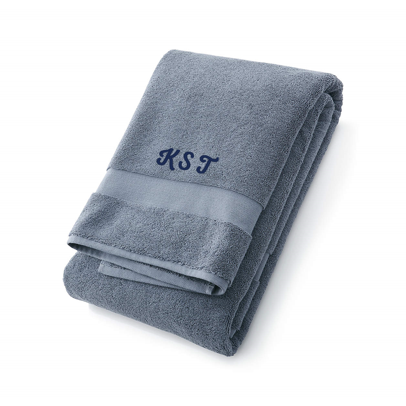 View Personalized Organic Turkish Cotton Evening Blue Bath Sheet details