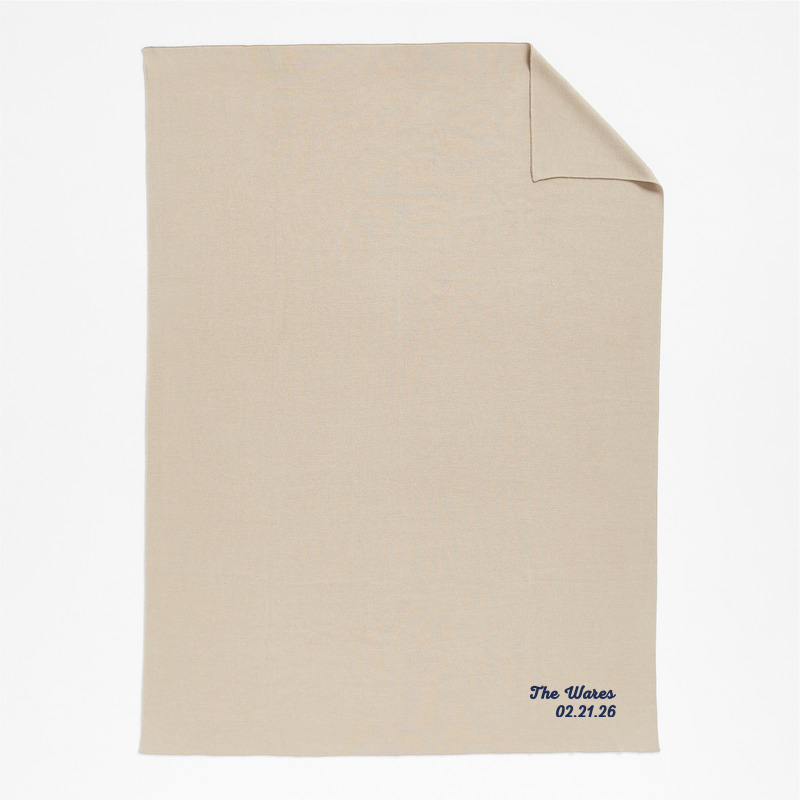 View Personalized Calda Chantilly 70"x55" Warm Sand Beige Throw Blanket details