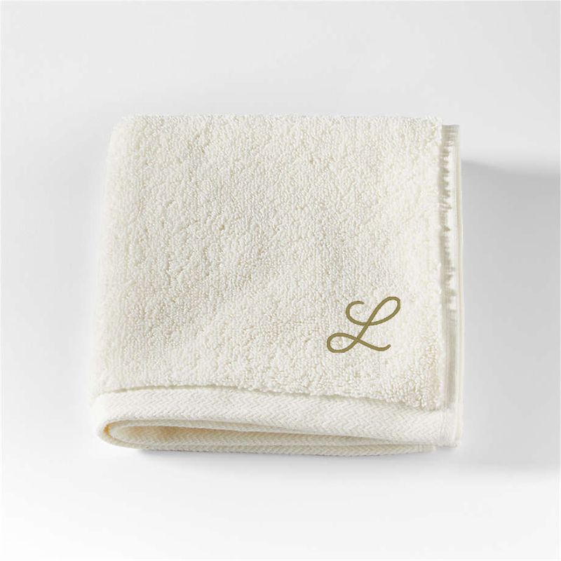 View Personalized Classic Organic Turkish Cotton Ivory Washcloth details