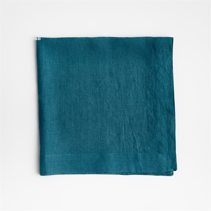 View Personalized Marin Sea Blue EUROPEAN FLAX ™-Certified Linen Napkins, Set of 8 details