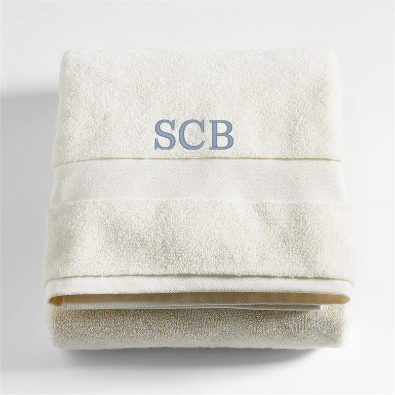 View Personalized Organic Turkish Cotton Ivory Bath Sheet details
