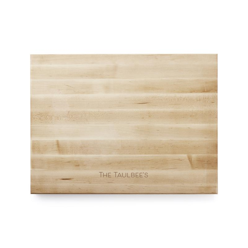 View Personalized John Boos 20"x15" Edge Grain Maple Cutting Board details