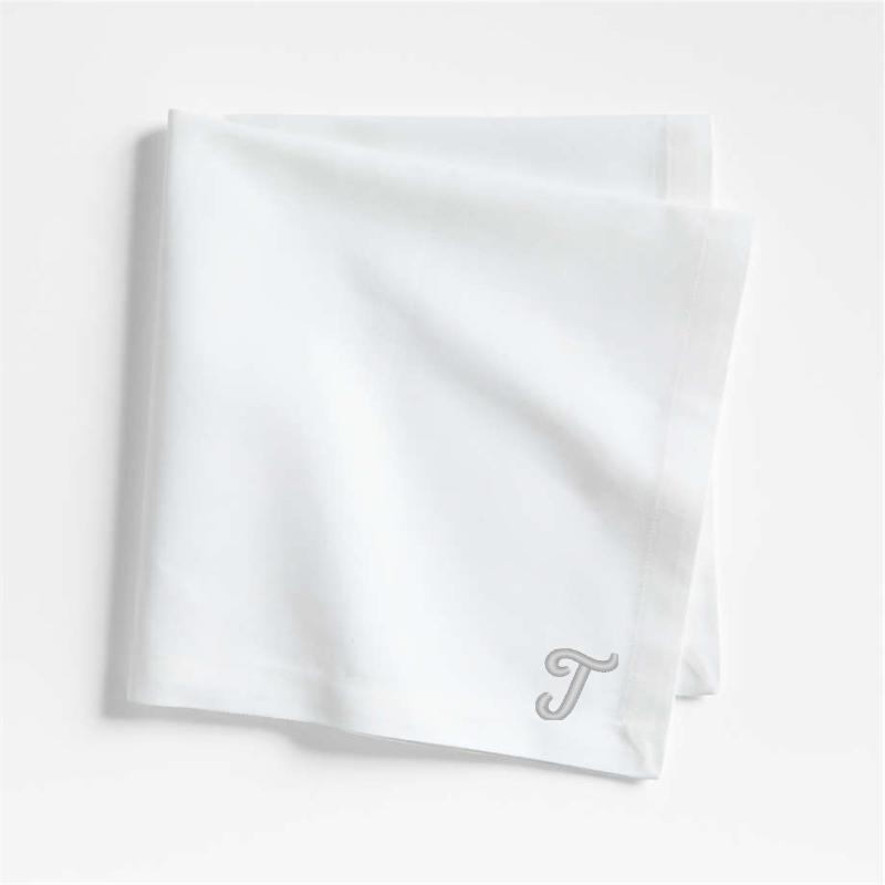 View Personalized Aspen Crisp White Organic Cotton Napkin, Set of 8 details