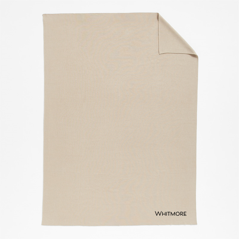 View Personalized Calda Chantilly 70"x55" Warm Sand Beige Throw Blanket details