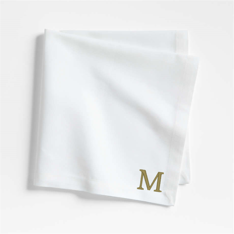View Personalized Aspen Crisp White Organic Cotton Napkin, Set of 8 details