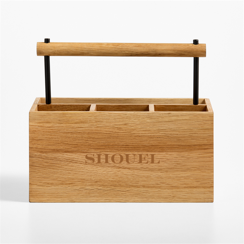 View Personalized Madeira Oak Flatware Caddy details