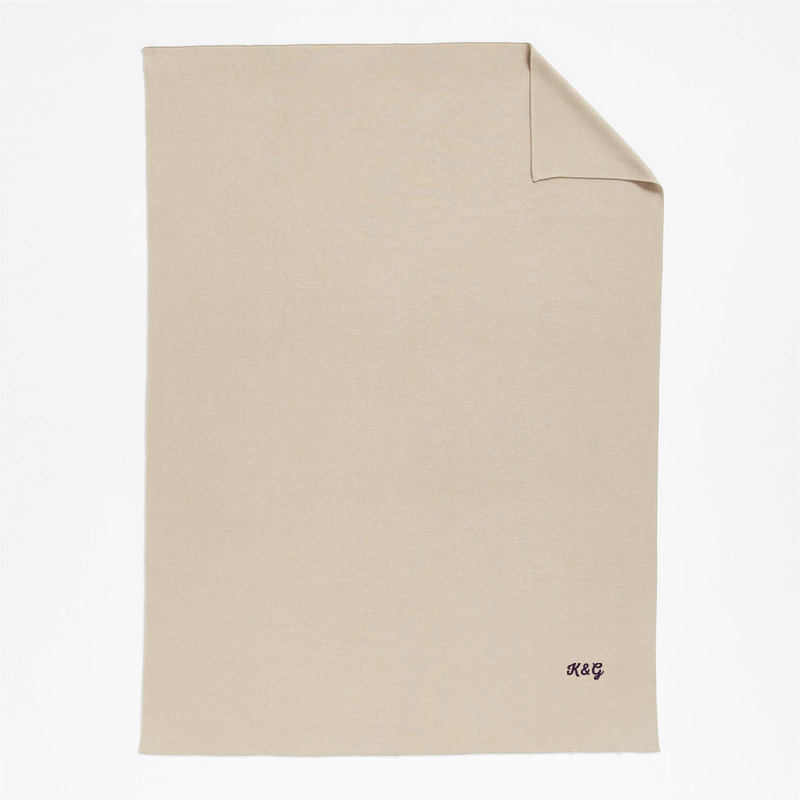 View Personalized Calda Chantilly 70"x55" Warm Sand Beige Throw Blanket details