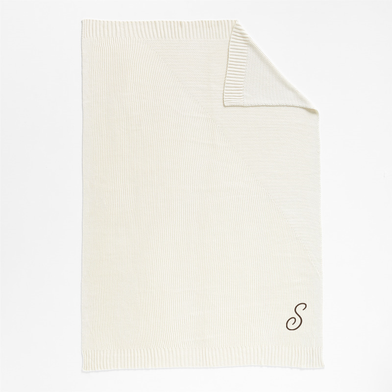 View Personalized Sweater Knit 70"x55" Cream White Throw Blanket details