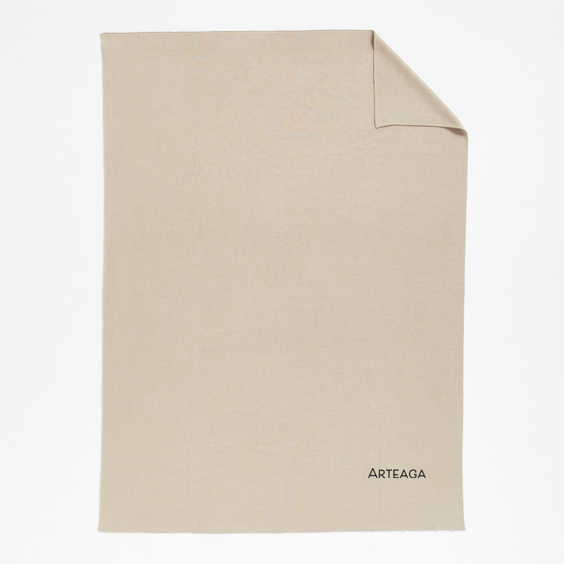 View Personalized Calda Chantilly 70"x55" Warm Sand Beige Throw Blanket details