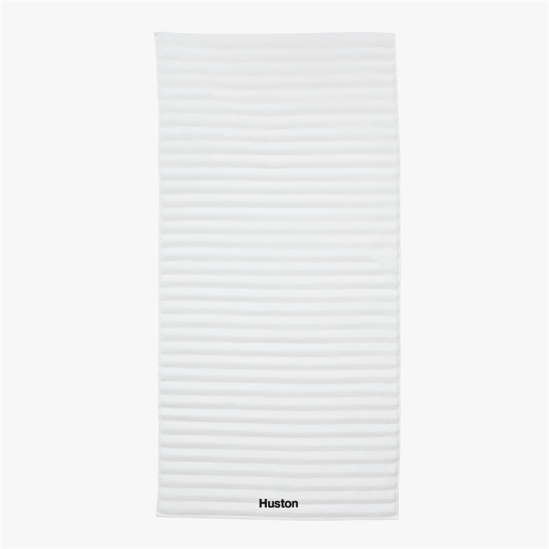 View Personalized Matin Wavy Organic Cotton White Bath Towel details