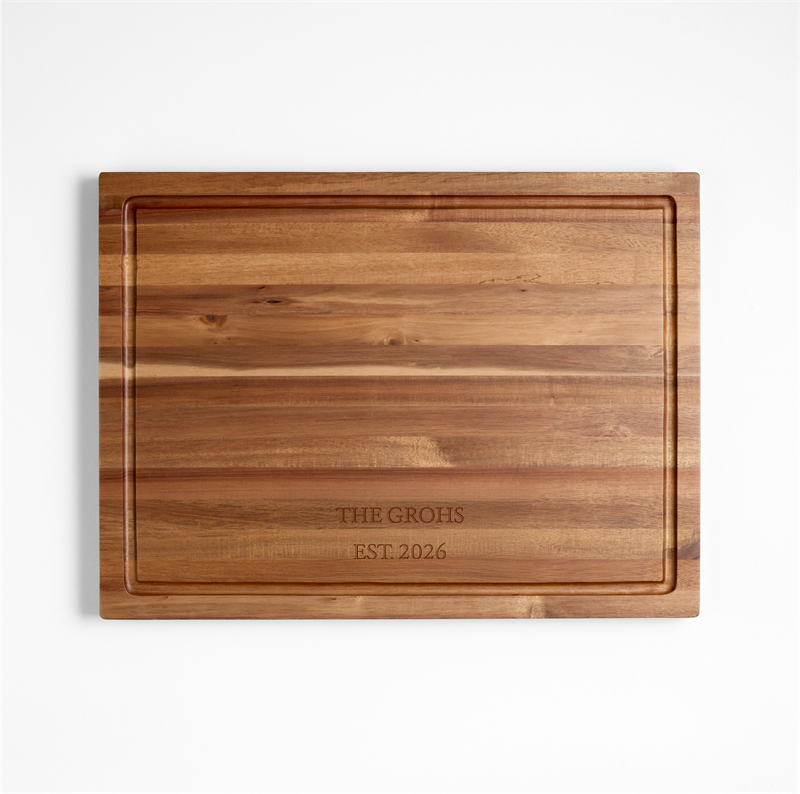 View Personalized Crate & Barrel Acacia Wood Cutting Board 20"x15"x1.25" details