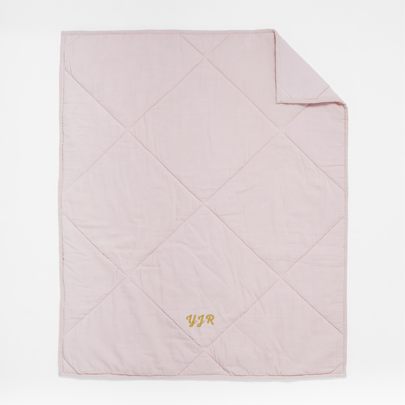 View Personalized Supersoft Lilac Rose Cotton Gauze Baby Crib Quilt details