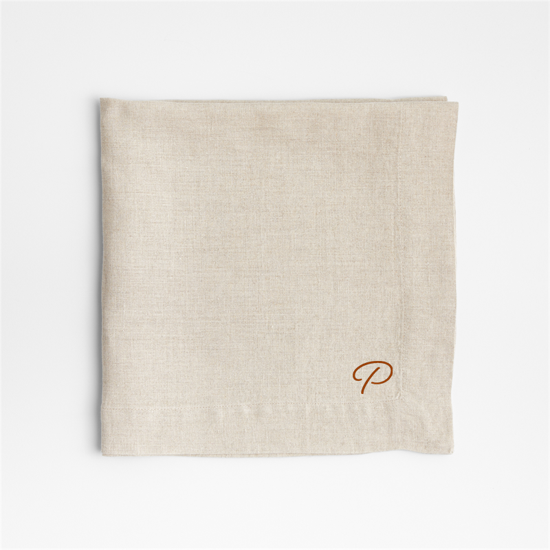 View Personalized Marin Natural European Linen Napkin, Set of 8 details