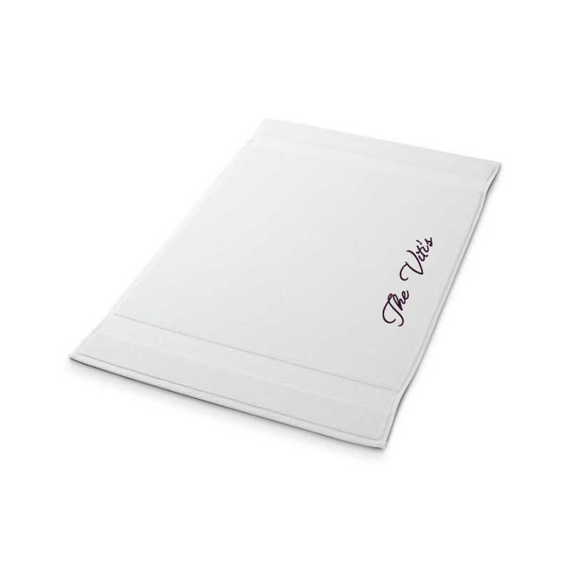 View Personalized Organic Turkish Cotton White Bath Mat 20"x34" details