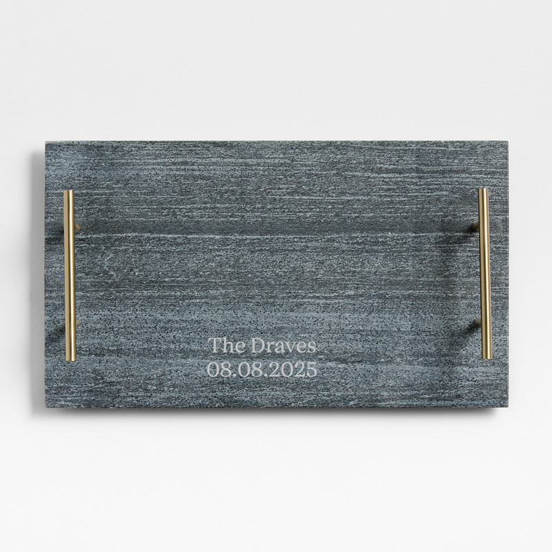 View Personalized Hayes Marble Serving Board with Handles details
