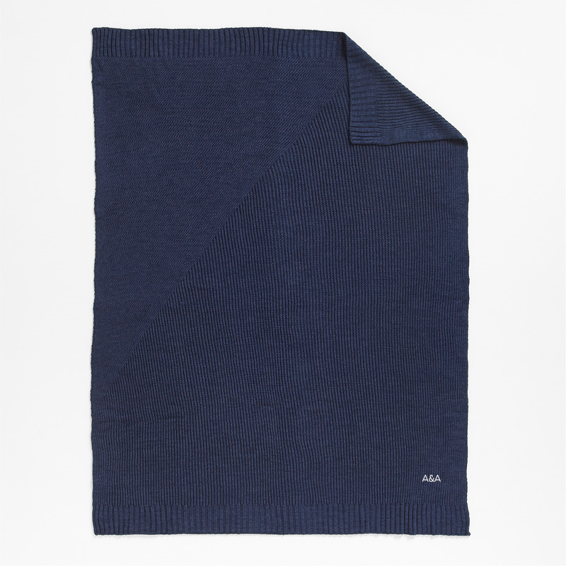 View Personalized Sweater Knit 70"x55" Deep Indigo Blue Throw Blanket details