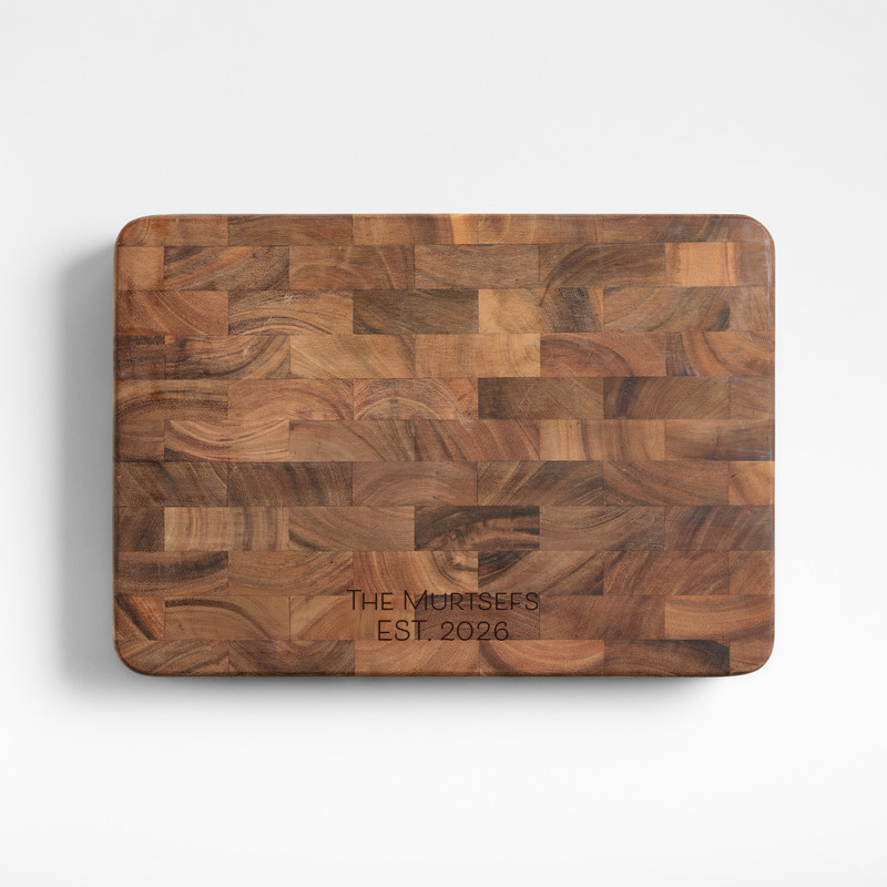 View Personalized Rectangular End Grain Cutting Board details