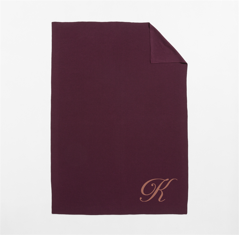 View Personalized Calda Chantilly 70"x55" Deep Burgundy Throw Blanket details