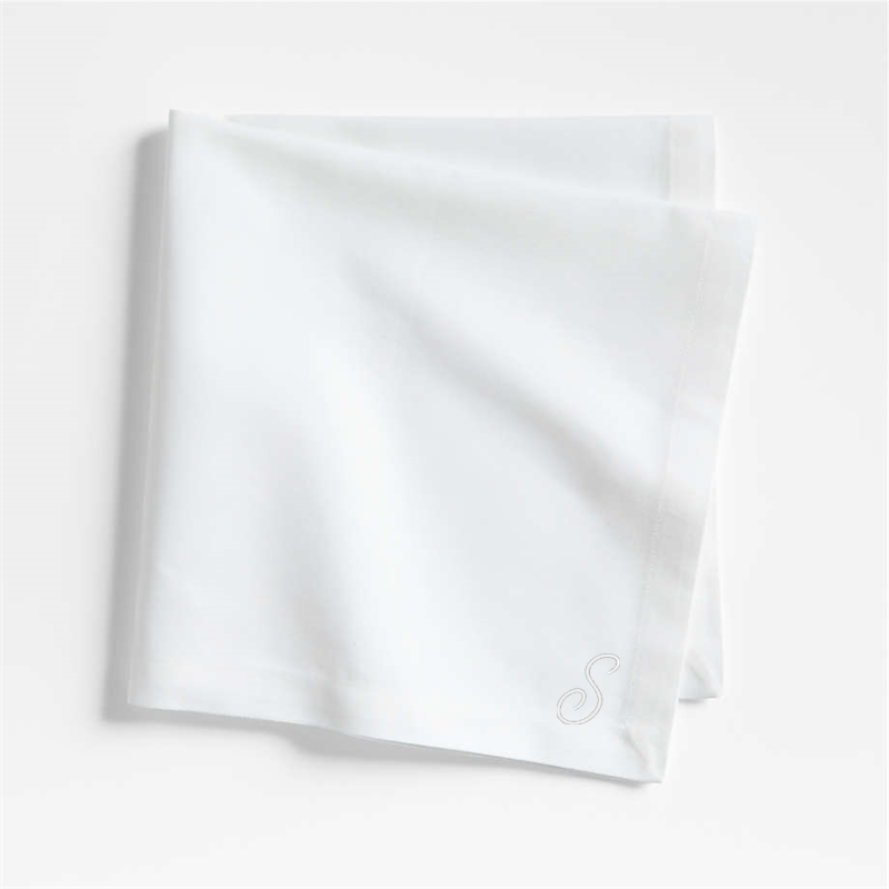 View Personalized Aspen Crisp White Organic Cotton Napkin, Set of 8 details