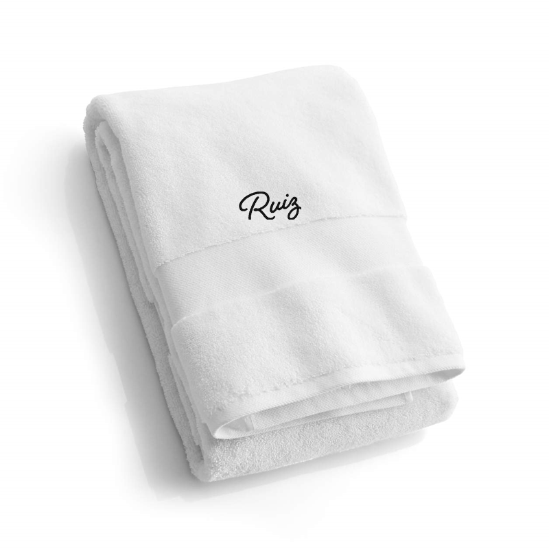View Personalized Organic Turkish Cotton White Bath Towel details