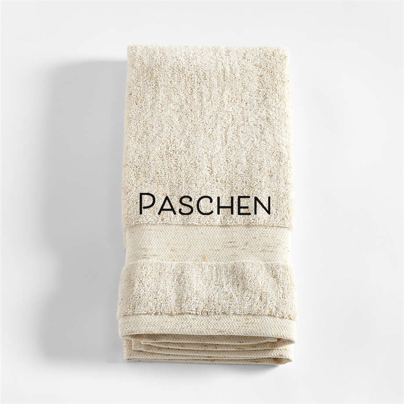 View Personalized Classic Organic Turkish Cotton Natural Beige Fleck Hand Towel details