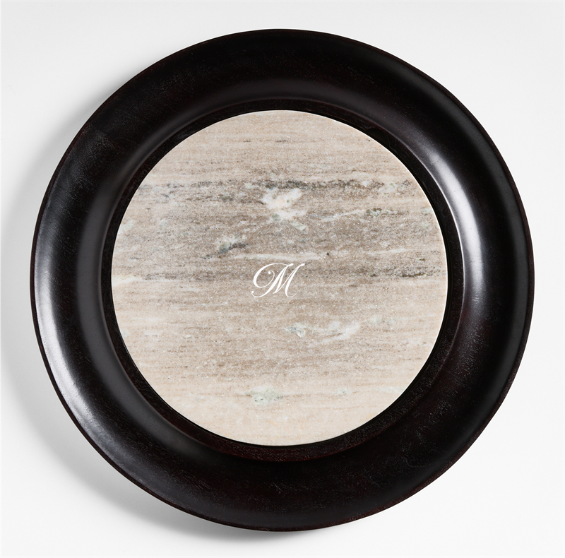 View Personalized Wood and Tuscan Marble Cracker Serving Board Set details