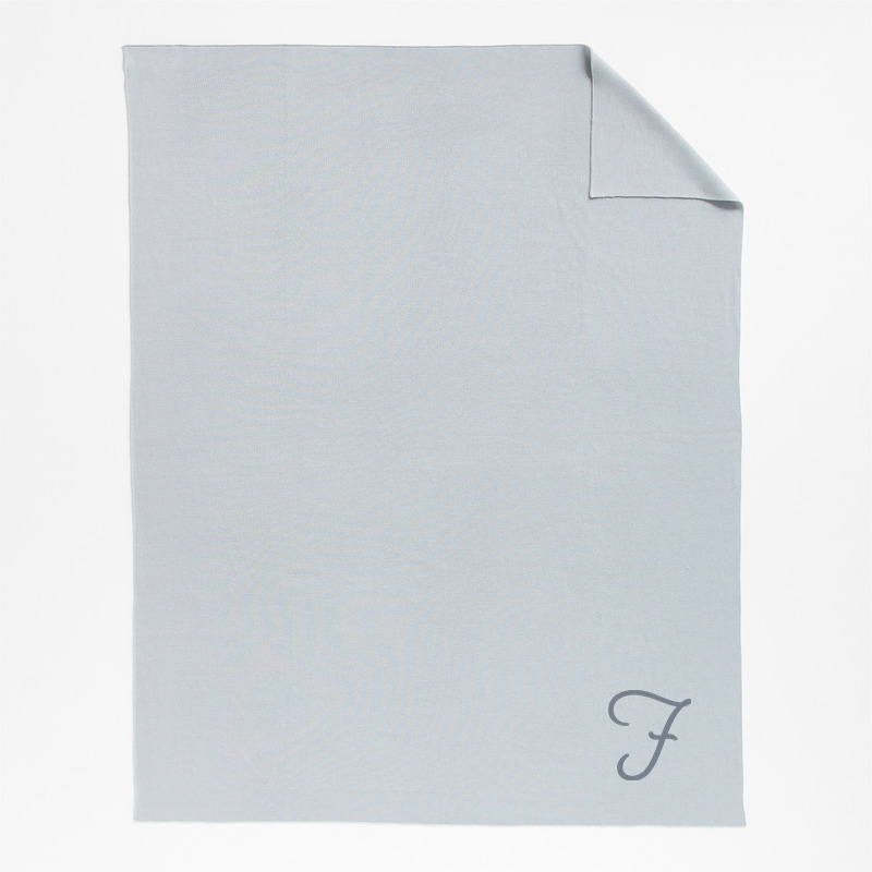 View Personalized Calda Chantilly 70"x55" Mist Blue Throw Blanket details