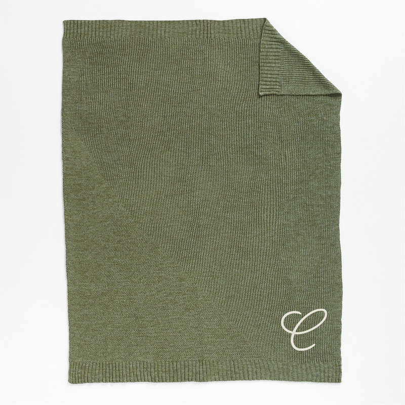 View Personalized Sweater Knit 70"x55" Verte Green Throw Blanket details