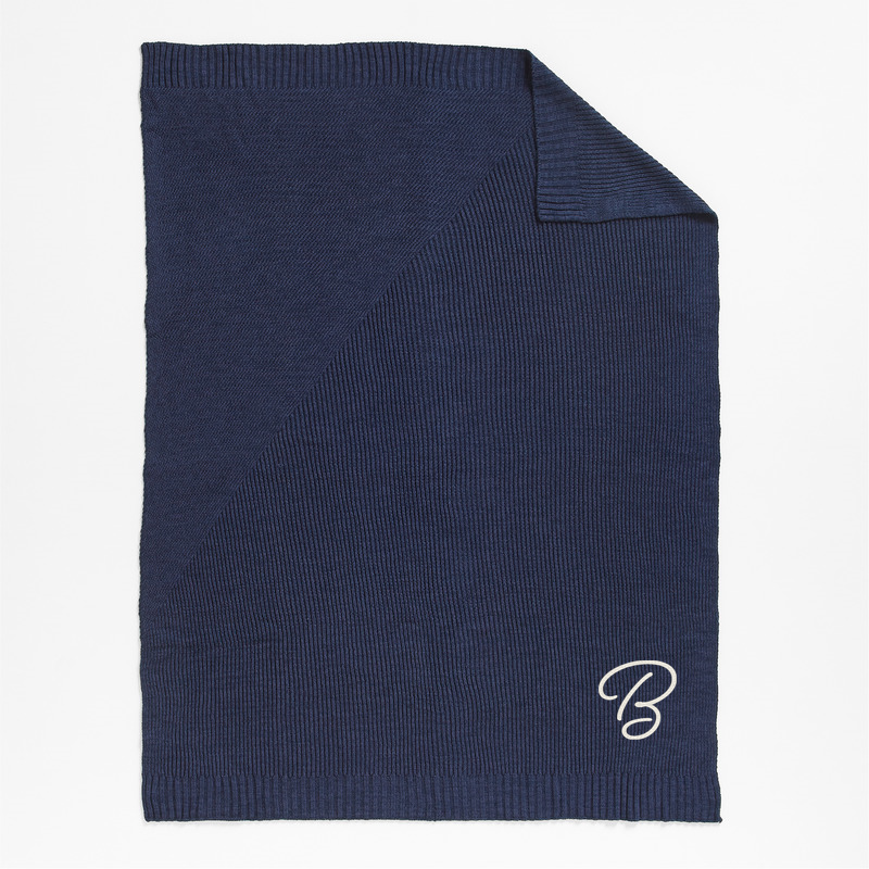 View Personalized Sweater Knit 70"x55" Deep Indigo Blue Throw Blanket details