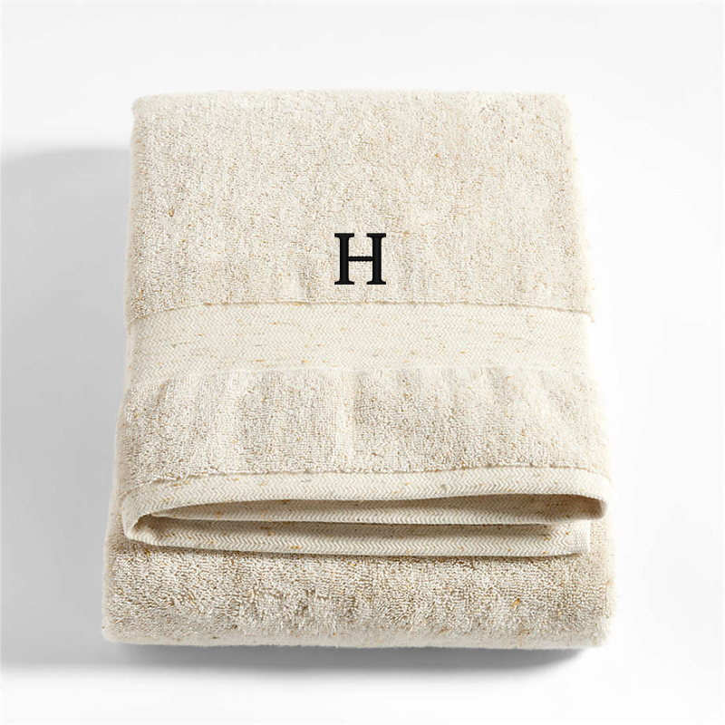 View Personalized Organic Turkish Cotton Grey Fleck Bath Towel details