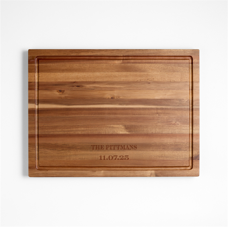 View Personalized Crate & Barrel Acacia Wood Cutting Board 20"x15"x1.25" details