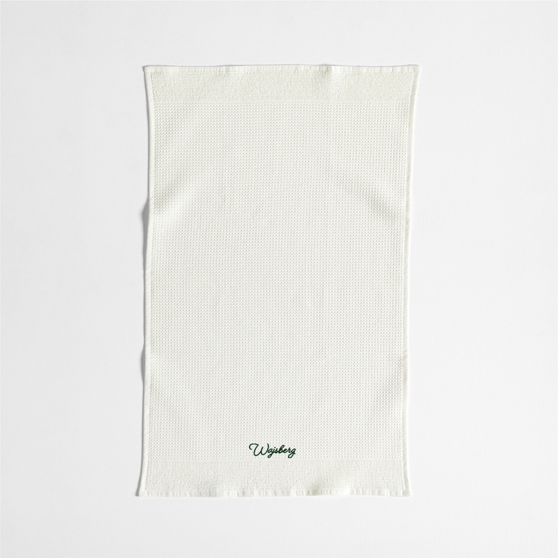 View Personalized Ivory 100% Organic Cotton Waffle Hand Towel details